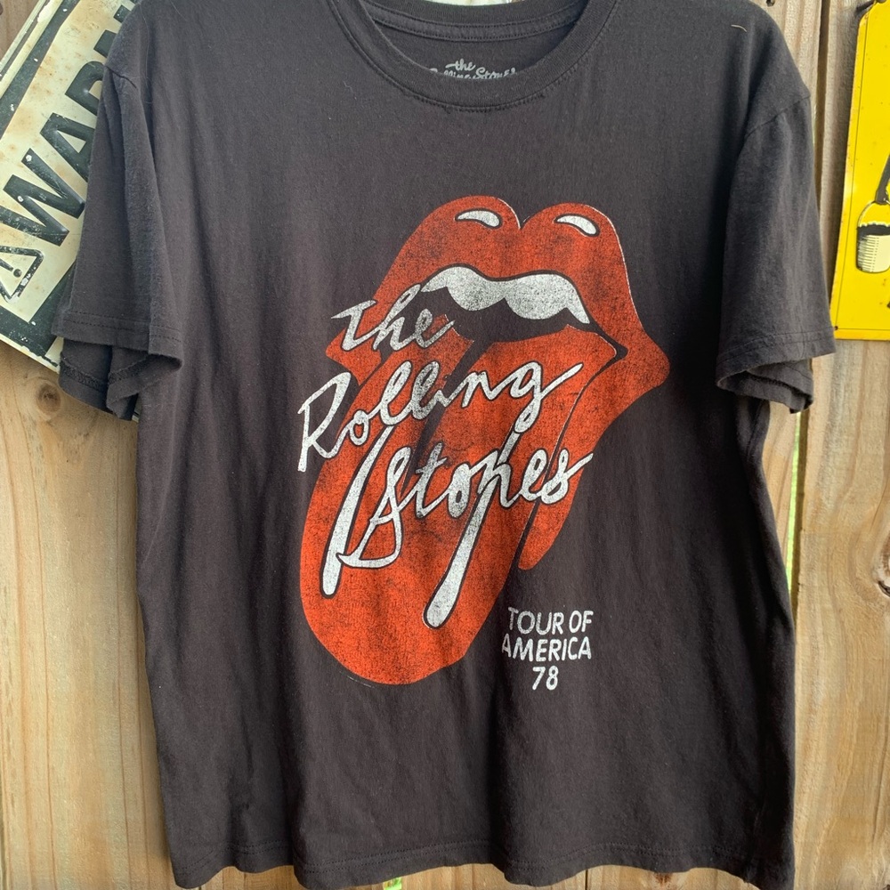 Retro Black Rolling Stones Tour of America 1978 cotton t-shirt Size L